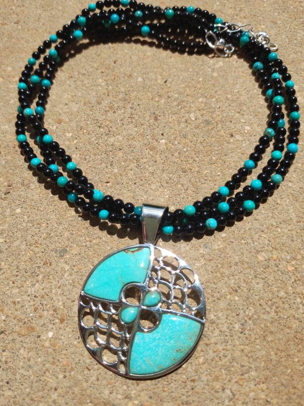 Jay King DTR Gallery Collection Andean Blue Turquoise Pendant & Necklace 925